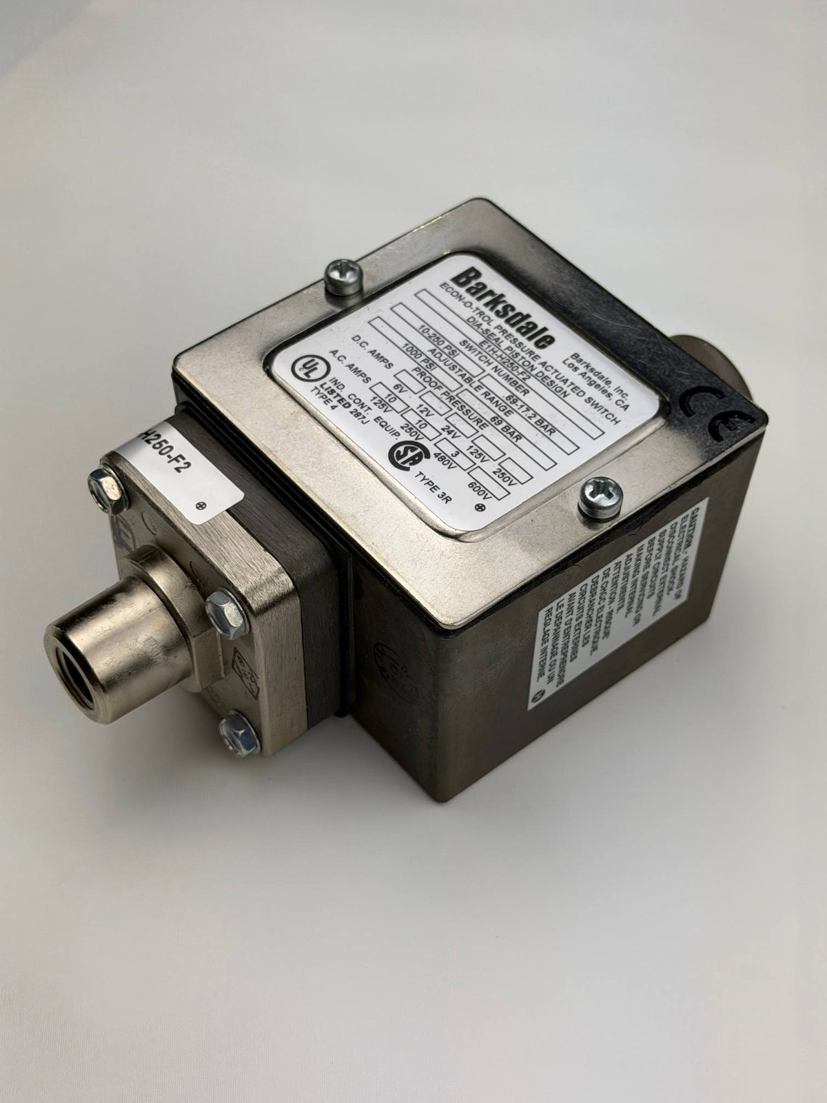E1H-H250-F2 PRESSURE SWITCH, 10-250 PSI - Mathers Controls